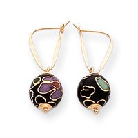 Sardelli   14k Black Cloisonite Dangle Earrings