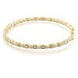 Mat Gold & Rhodium Brass with Clear Swarovski Crystal Bangle, Weight: 16.80gm Mat Gold & Rhodium Brass with Clear Swarovski Crystal Bangle, Weight: 16.80gm