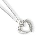 Sterling Silver Heart Diamond Necklace - 18 Inch