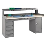 TENNSCO Pedestal Workbenches - Medium gray