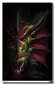 Shadow Serpent Dragon Blacklight Reactive Flocked Poser