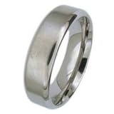 Gents Titanium Plain Polished Ring Band, 7mm Wide.