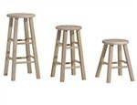 Round Top Backless Bar Stool Parawood -