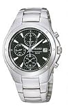 Seiko Black Dial Chronograph Watch