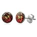 Urban Male Red Flame 7mm Stud Earrings For Men In Stainless 