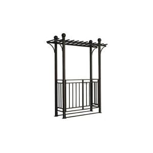 DC America PGAR508-MBR Toscana Gate Arbor with Pergola Style Top, Bronze by 