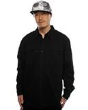 In4mation The Pakas All Black Button Up Shirt,Buttondown Shirts for Men