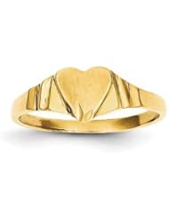 Genuine IceCarats Designer Jewelry Gift 14K Children&apos;s Signet Ring Size 3.00