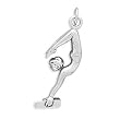 Sterling Silver Charm, 3D Gymnast, 1 1/8 inch, 3.7 grams