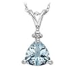 14kt. White Gold, Aquamarine Fashion Pendant with Diamond Accent