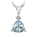 14kt. White Gold, Aquamarine Fashion Pendant with Diamond Accent