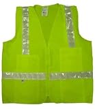 Lime MESH SURVEYOR Vests CLASS 2 with silver stripes 5X