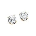 Certified 1 1/2 ct. tw. Diamond Solitaire Earrings in 14K Yellow Gold