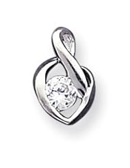 Sterling Silver CZ Pendant w/Chain