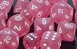 Polyhedral 7-Die Frosted Dice Set - Pink with White