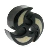 Tribal Horn Plug Earring 1" Diameter by 