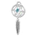 Sterling Silver Charm Pendant Dreamcatcher with Feather & Turquoise Stone picture