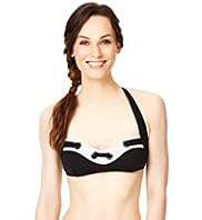 Halterneck Ring Trim Bikini Top