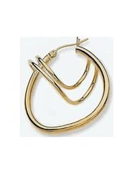 14k Fancy Tube Multiple Hoop Earrings