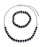 Multi-Faceted Bead Necklace & Bracelet Set