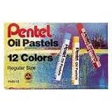 Oil Pastel Set with Carrying Case, 12 Assorted Colors per Set