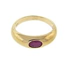 Sterling Silver Gold Plated Genuine Ruby Bezel Set Ring Size#7 by LEAH HANNA