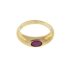 Sterling Silver Gold Plated Genuine Ruby Bezel Set Ring Size#7 by 
