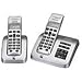 Audioline Wave 182e Schnurloses DECT-Telefon  Eco Mode Energiesparmodus, Anrufbeantworter silber