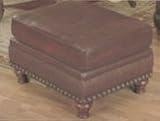 Biltmore Hand Rubbed Button Tufted Leather Ottoman