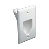 DataComm 45-0001-WH 1-Gang Recessed Low Voltage Cable Plate (White)