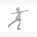Pewter Ice Skating Pin Badge or Brooch Gift for Scarf, Tie, Hat, Coat or Bag