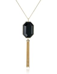 Marcia Moran "Gala" Long Fringe Geometric Cubic-Zirconia Stone Pendant Necklace, 28"