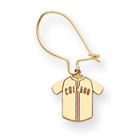 14K Chicago Cubs Chicago Jersey Kidney Wire Earrings