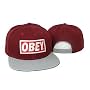 Obey Snapback, Maroon / Grau Obey