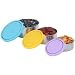 Kids Konserve Nesting Trio Stainless Steel Containers with Leak-Proof Lids, Turquoise/Yellow/Lavender