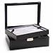 Deluxe Black Genuine Calfskin Cuff Links Collector's Case