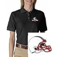 Women's Polo Shirt With Embroidered Image Of: Football Helmet