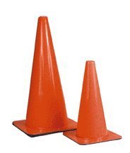 Stackable Weighted 18-Inch Solid Orange Traffic Safety Cone