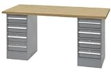 72 X 30 Shop Top Pedestal Workbench W/ 8 Drawers