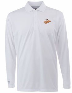 Baltimore Orioles Long Sleeve Polo Shirt (White) - XX-Large