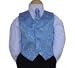Childrens Tuxedo Vest Set - Baby Blue Brocade, Long Tie, Shirt and Trousers