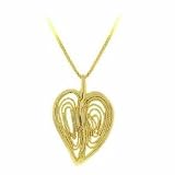Vermeil (24k Gold over Sterling Silver) Filigree Modern Heart Pendant