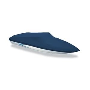 Styled to fit boat cover for Pontoon with bimini top and rails that fully enclose deck Length 28'6, Width 102, Outboard Motor by