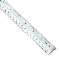 Staedtler Triangular Scale Plastic Architects Ruler, 12 Inches, White with Color Grooves (98718-31)