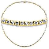 32.50 Carat D/VS1 Round Certified Diamond Necklace in 18ct Solid Yellow Gold