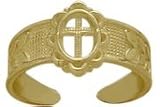 10 Karat Yellow Gold Religious Cross Toe Ring