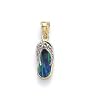 14k Two-Tone Dark Blue Opal Flip-Flop Diamond Accent Pendant - JewelryWeb