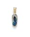 14k Two-Tone Dark Blue Created Opal Flip-Flop Diamond Accent Pendant - JewelryWeb
