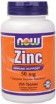 NOW ZINC 50 MG - 250 TABLETS