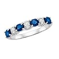 Sapphire and Diamond Fashion Ring in 10K White Gold